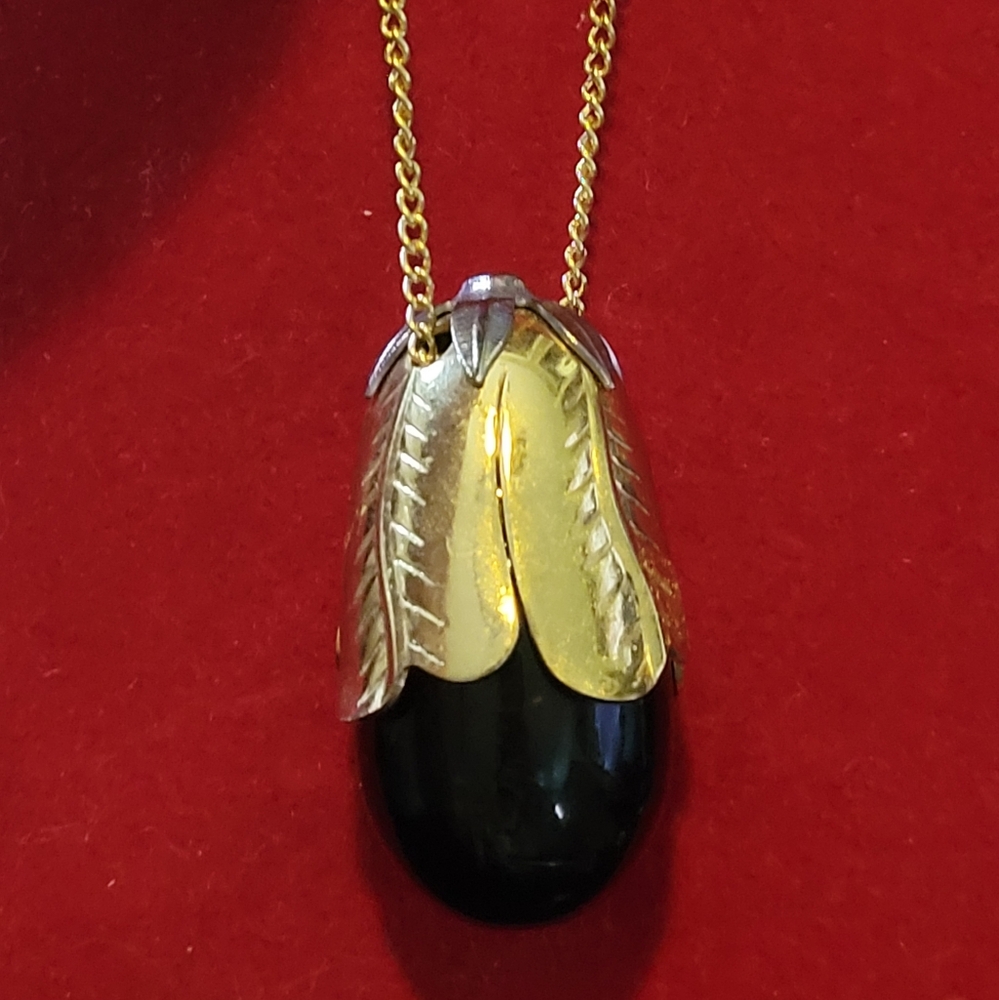 Vintage Avon Perfume Filled Eggplant Necklace
